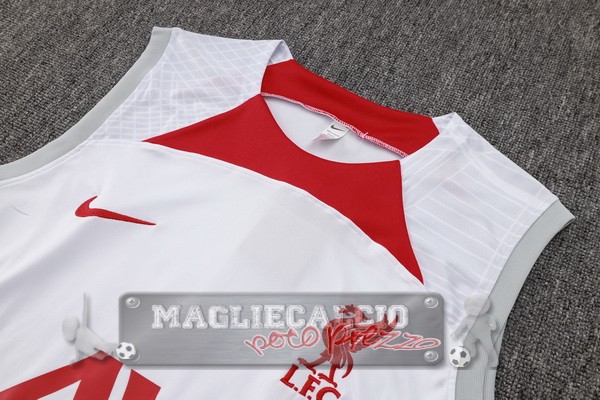 Formazione Senza Maniche Set Completo Liverpool 2024 2025 Bianco Rosso Nero