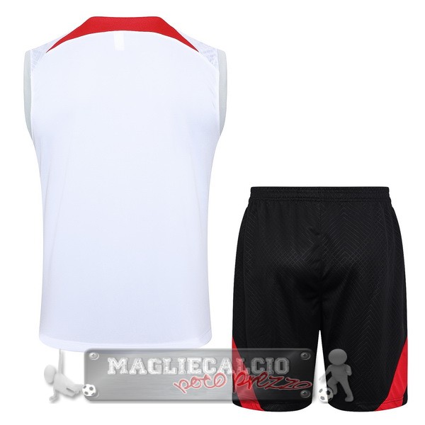 Formazione Senza Maniche Set Completo Liverpool 2024 2025 Bianco Rosso Nero