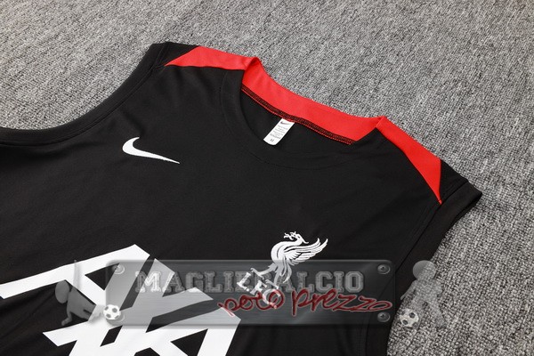 Formazione Senza Maniche Set Completo Liverpool 2024 2025 Nero Bianco Rosso