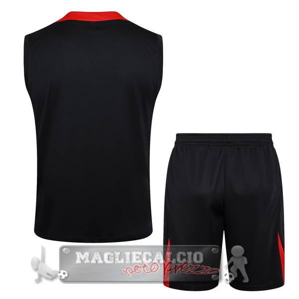Formazione Senza Maniche Set Completo Liverpool 2024 2025 Nero Bianco Rosso