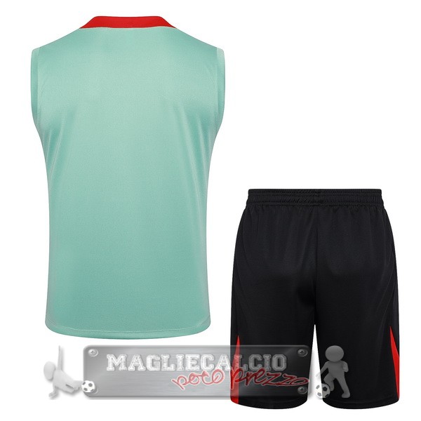 Formazione Senza Maniche Set Completo Liverpool 2024 2025 Verde Nero
