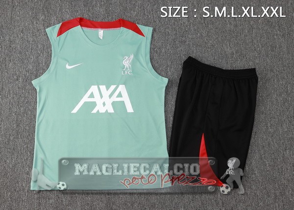 Formazione Senza Maniche Set Completo Liverpool 2024 2025 Verde Nero