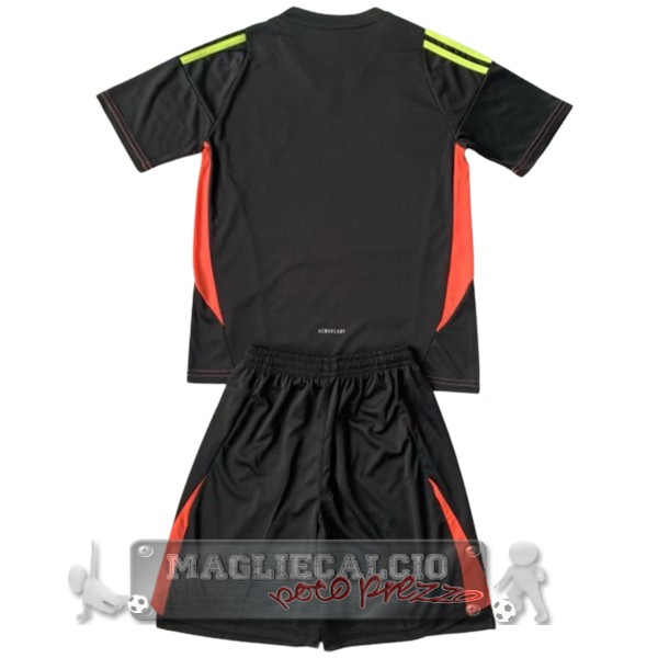 Maglia Calcio Set Completo Uomo Bambino Spagna Portiere 2024 Nero