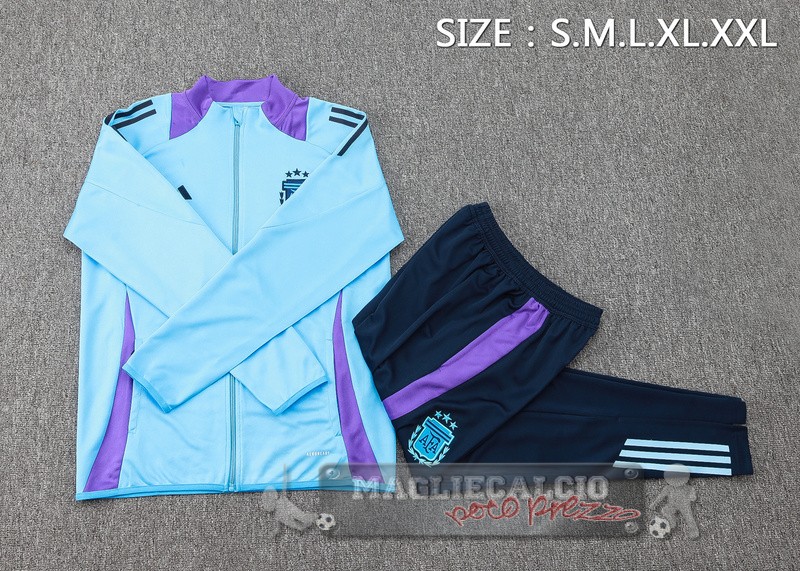 Set Completo Set Completo Lunga Zip Giacca Argentina 2024 Blu Purpureo Nero