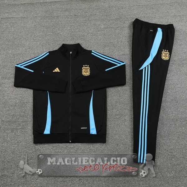 Set Completo Set Completo Lunga Zip Giacca Argentina 2024 Nero Blu