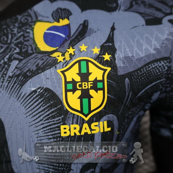 Thailandia speciale Giocatori Maglia Calcio Brasile 2024 Grigio