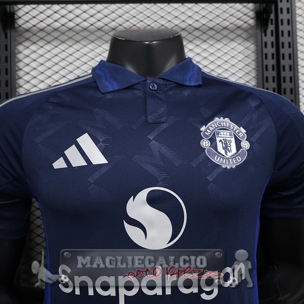 Away Giocatori Maglia Manchester United 2024 2025 Blu