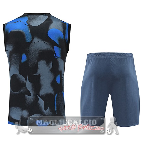 Formazione Senza Maniche Set Completo Inter Milan 2024 2025 Blu Grigio