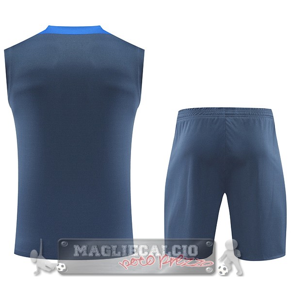 Formazione Senza Maniche Set Completo Inter Milan 2024 2025 Grigio I Blu