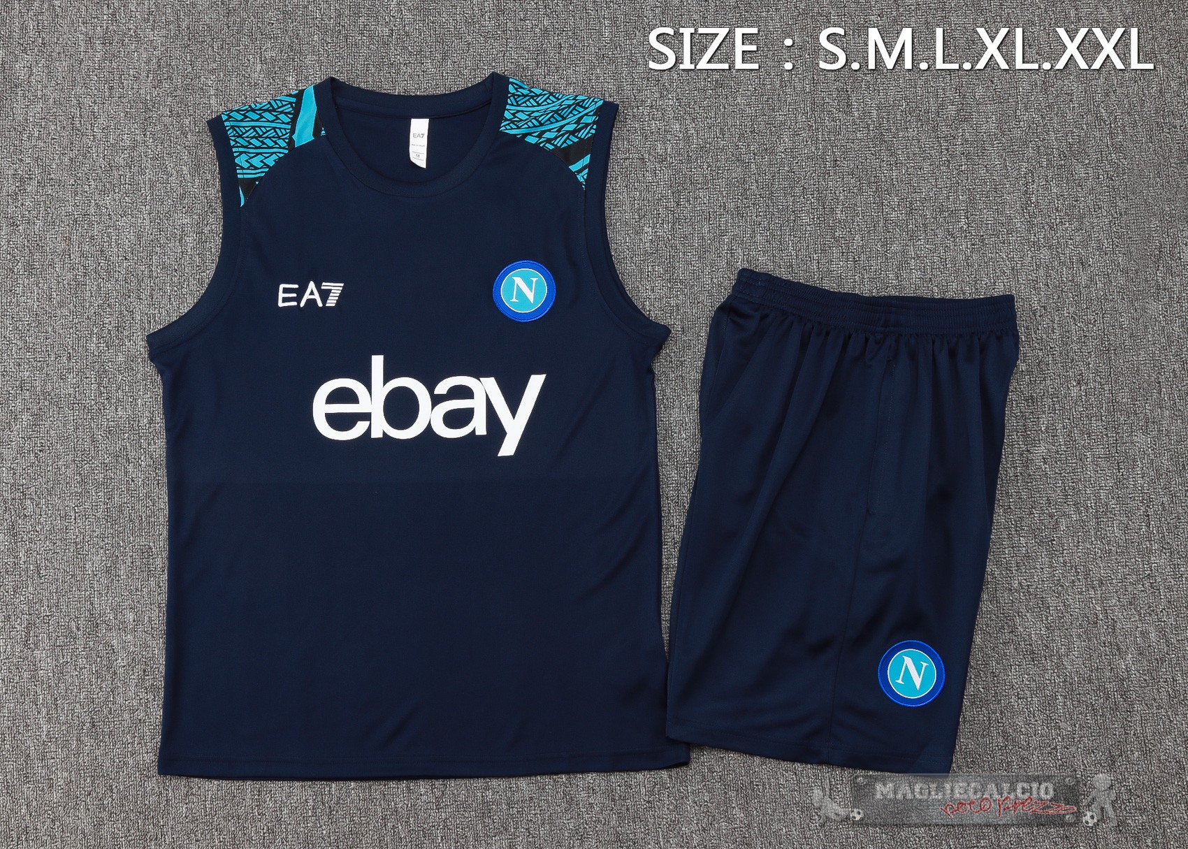 Formazione Senza Maniche Set Completo Napoli 2024 2025 I Blu