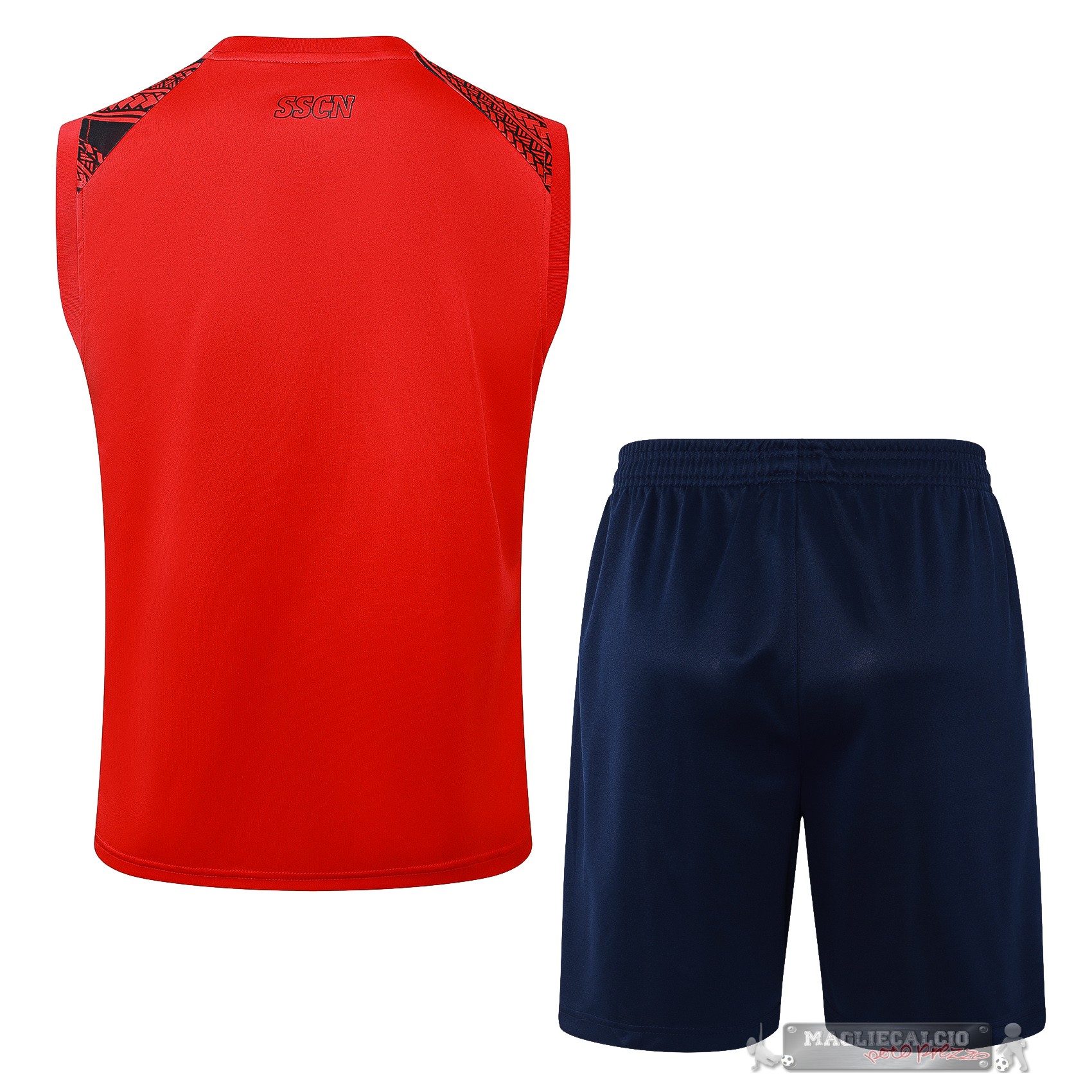 Formazione Senza Maniche Set Completo Napoli 2024 2025 Rosso I Blu