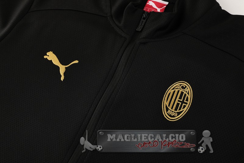 Set Completo Lunga Zip Giacca AC Milan 2024 2025 Nero Rosso