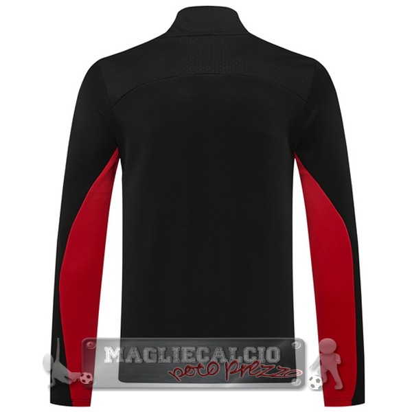 Set Completo Lunga Zip Giacca AC Milan 2024 2025 Nero Rosso
