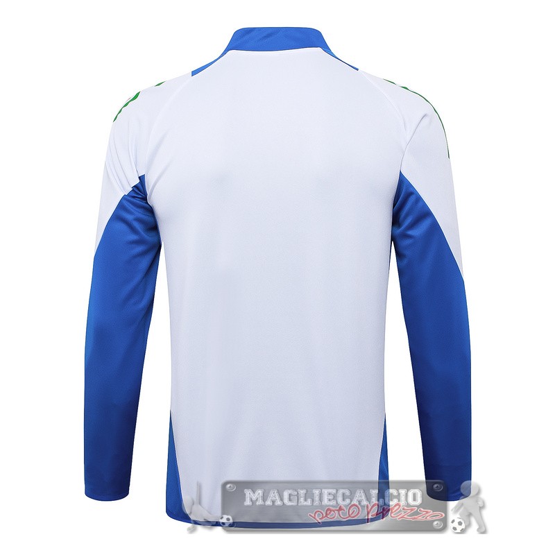 Set Completo Lunga Zip Giacca Italia 2024 Bianco Blu