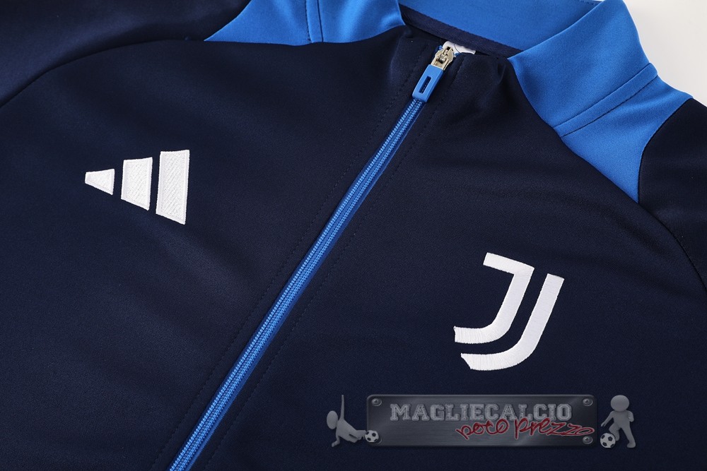Set Completo Lunga Zip Giacca Juventus 2024 2025 Blu Navy Arancione