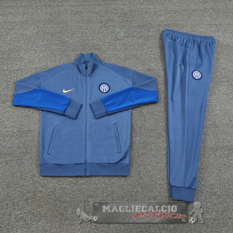 Set Completo Set Completo Lunga Zip Giacca Inter Milan 2024 2025 Grigio Blu