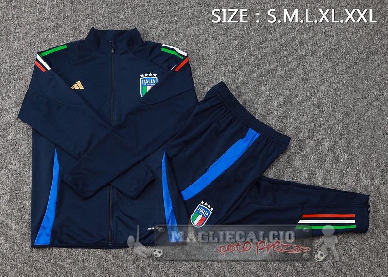 Set Completo Set Completo Lunga Zip Giacca Italia 2024 Blu I Navy