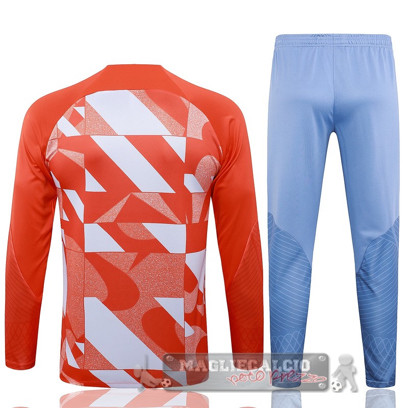 Set Completo Sudadera Formazione Inter Milan 2024 2025 Arancione Bianco