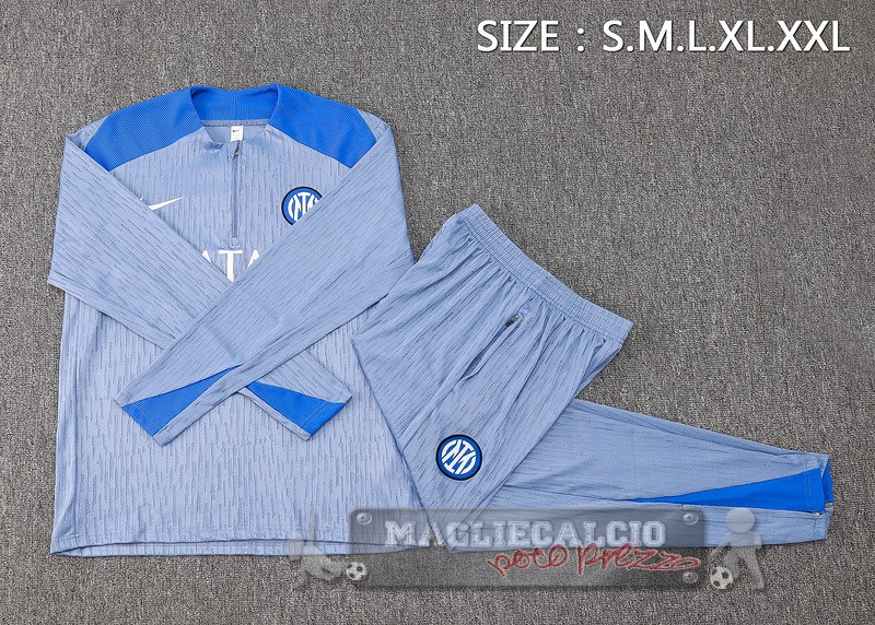 Set Completo Sudadera Formazione Inter Milan 2024 2025 Blu Luce