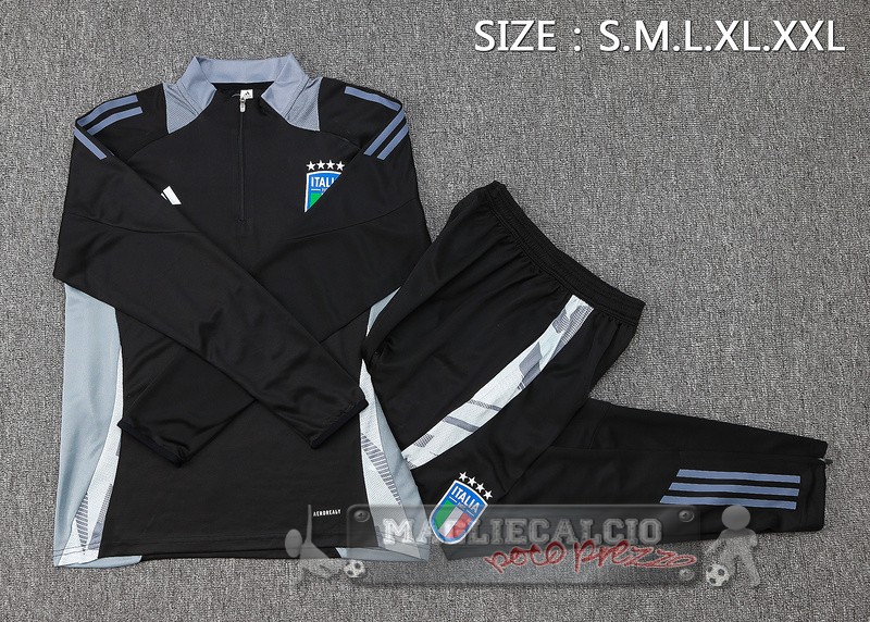 Set Completo Sudadera Formazione Italia 2024 Nero Grigio