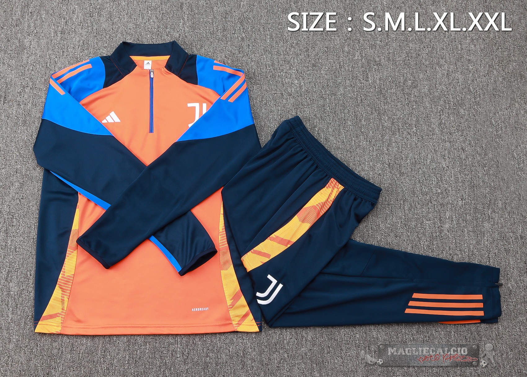 Set Completo Sudadera Formazione Juventus 2024 2025 Arancione Blu