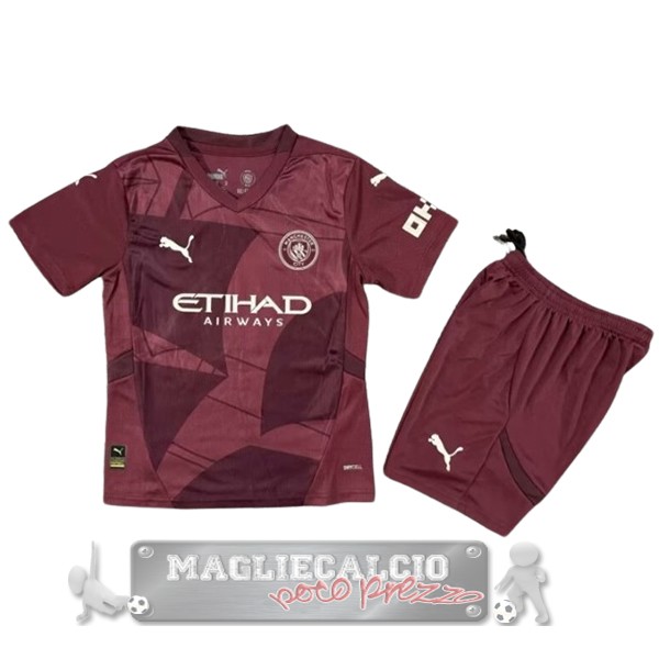 Terza Conjunto De Bambino Manchester City 2024 2025 Borgogna
