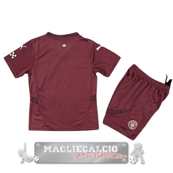Terza Conjunto De Bambino Manchester City 2024 2025 Borgogna