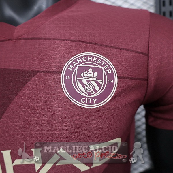 Terza Giocatori Maglia Manchester City 2024 2025 Rosso