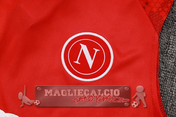 Formazione Sin Mangas Set Completo Napoli 2024 2025 Rosso Bianco Nero