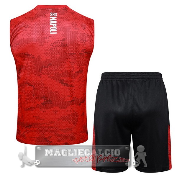Formazione Sin Mangas Set Completo Napoli 2024 2025 Rosso Bianco Nero
