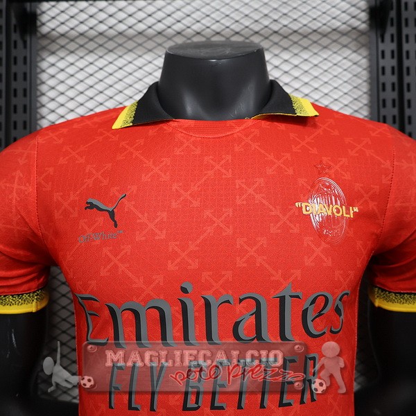 Fourth Giocatori Maglia Calcio AC Milan 2024 2025 Rosso Verde