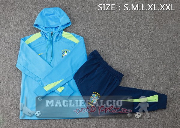 Set Completo Chaqueta Con Capucha Brasilee 2024 Blu I Verde