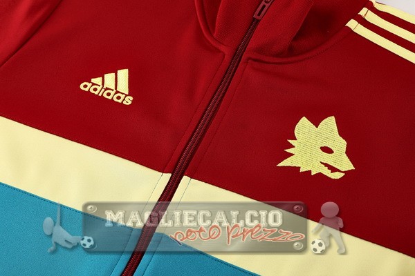 Set Completo Ropa Deportiva Con Cremallera Larga AS Roma 2024 2025 Rosso