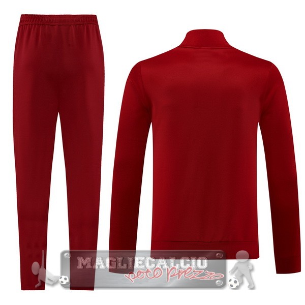 Set Completo Ropa Deportiva Con Cremallera Larga AS Roma 2024 2025 Rosso
