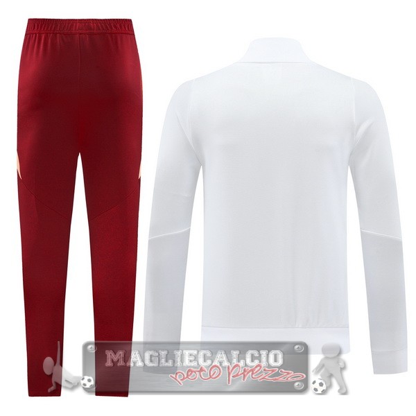 Set Completo Ropa Deportiva Con Cremallera Larga AS Roma 2024 2025 Rosso