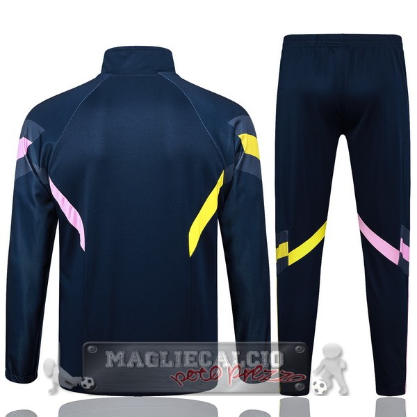Set Completo Ropa Deportiva Con Cremallera Larga Juventus 2024 2025 Blu Marino I Rosa