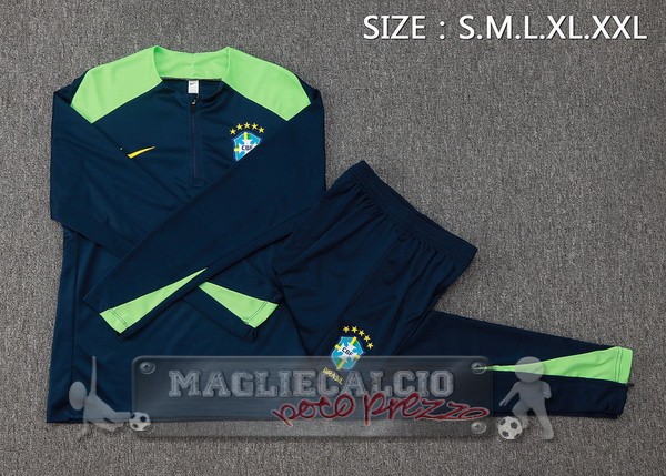 Set Completo Sudadera Formazione Brasilee 2024 Blu