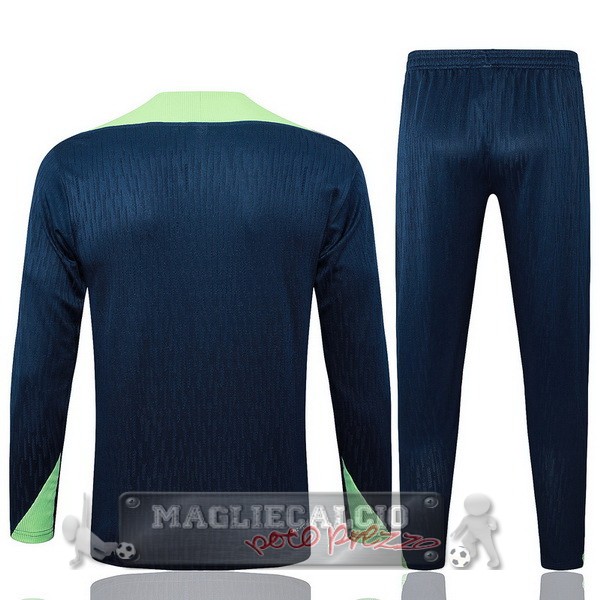Set Completo Sudadera Formazione Brasilee 2024 Blu Marino Verde