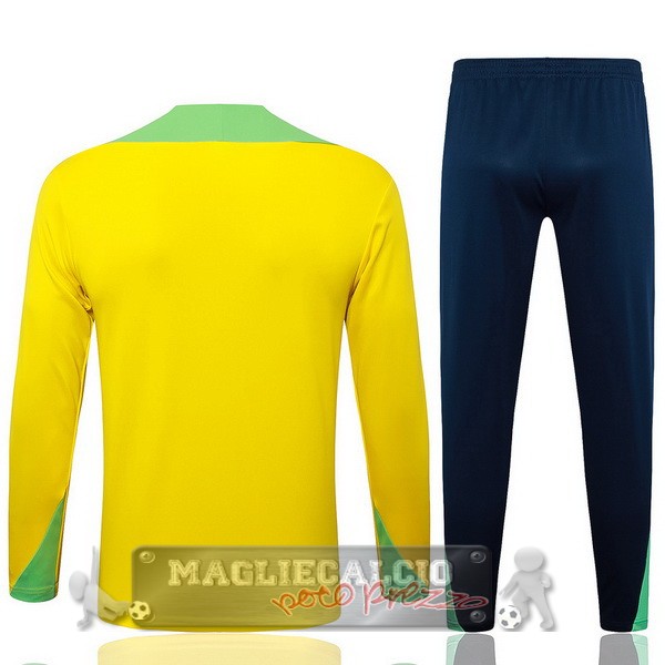 Set Completo Sudadera Formazione Brasilee 2024 Giallo Blu I Verde