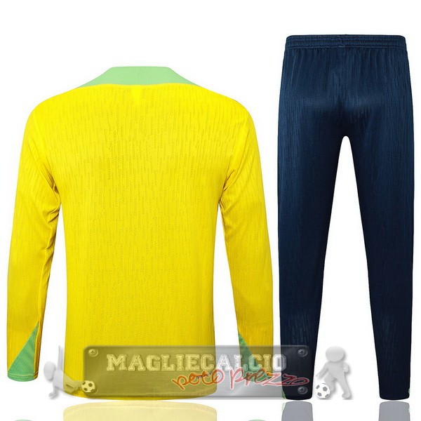 Set Completo Sudadera Formazione Brasilee 2024 Giallo Blu Verde