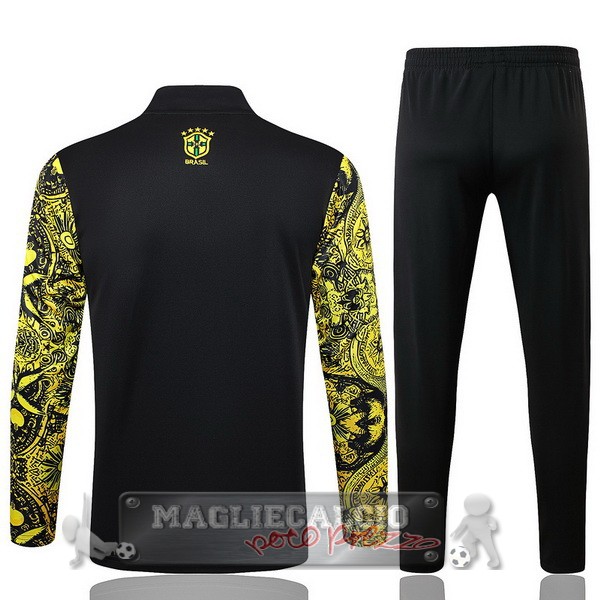 Set Completo Sudadera Formazione Brasilee 2024 Giallo Nero
