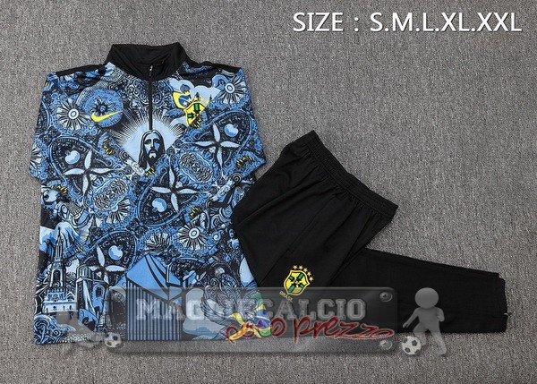 Set Completo Sudadera Formazione Brasilee 2024 Gris Nero