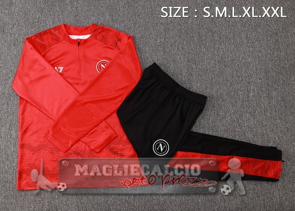 Set Completo Sudadera Formazione Napoli 2024 2025 Rosso Nero