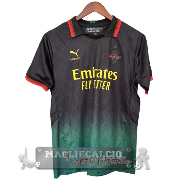 Thailandia Fourth Maglia Calcio AC Milan 2024 2025 Nero Verde