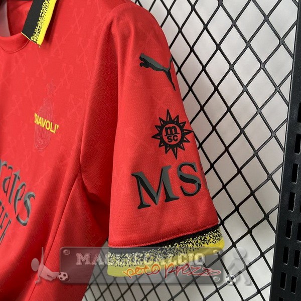 Thailandia Fourth Maglia Calcio AC Milan 2024 2025 Rosso Verde