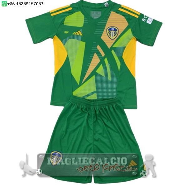 Portiere Maglia Calcio Set Completo Bambino Leeds United 2024 2025