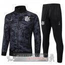 Set Completo Lunga Zip Giacca Corinthians Paulista 2025 2026 Grigio Nero