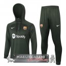 Set Completo Felpa Cappuccio Bambino Barcelona 2023-24 Verde Navy