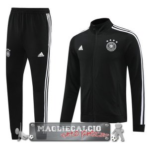Set Completo Giacca Lunga Zip Germania 2024 Nero Bianco