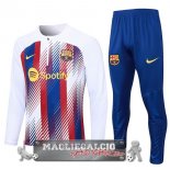 Barcelona Insieme Completo Verde Blu Bambino Giacca 2023-24 Bianco Rosso Blu